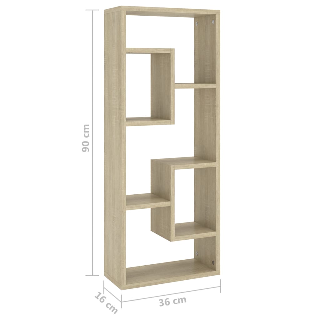 Wandschap 36x16x90 cm bewerkt hout sonoma eikenkleurig is nu te koop bij PeponiXL, paradijselijk wonen!