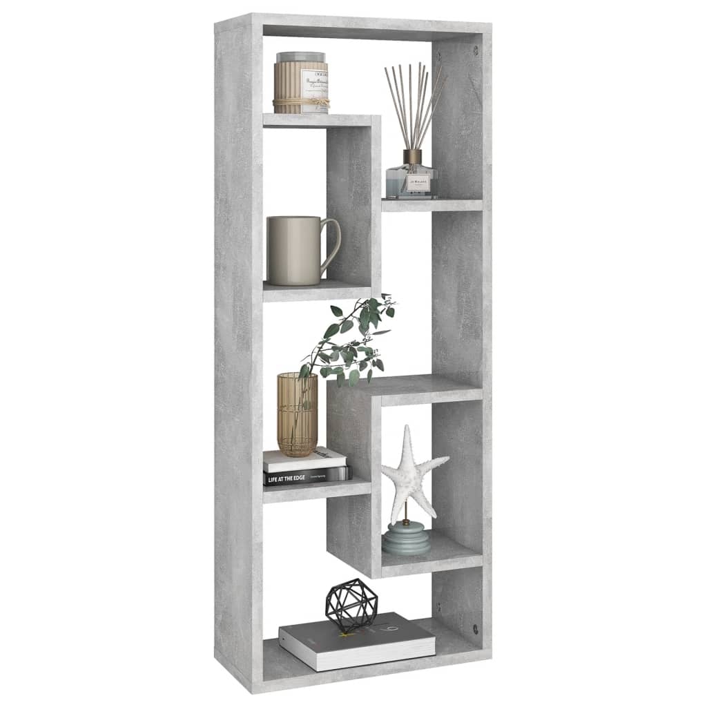 Wandschap 36x16x90 cm bewerkt hout betongrijs is nu te koop bij PeponiXL, paradijselijk wonen!