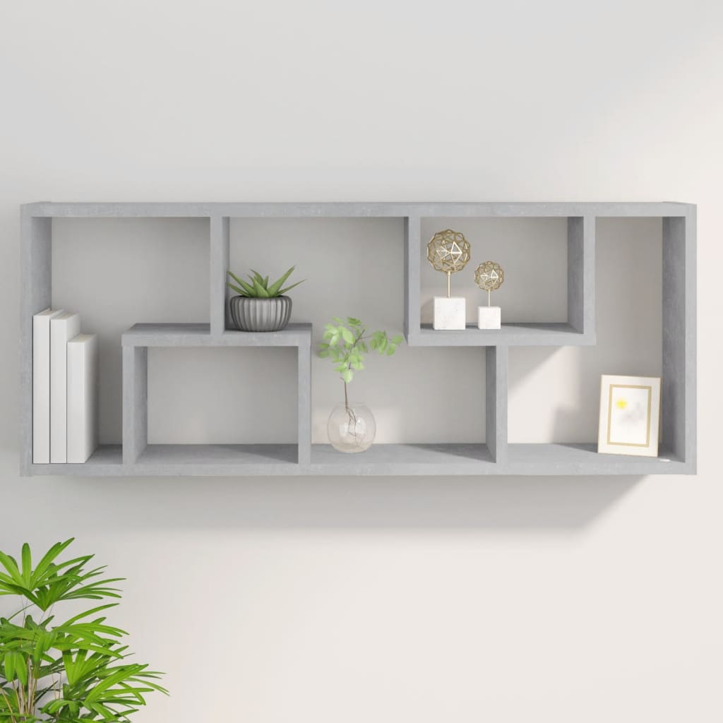 Wandschap 36x16x90 cm bewerkt hout betongrijs is nu te koop bij PeponiXL, paradijselijk wonen!