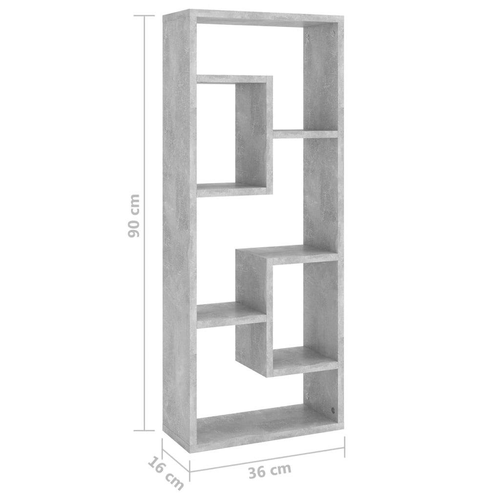 Wandschap 36x16x90 cm bewerkt hout betongrijs is nu te koop bij PeponiXL, paradijselijk wonen!