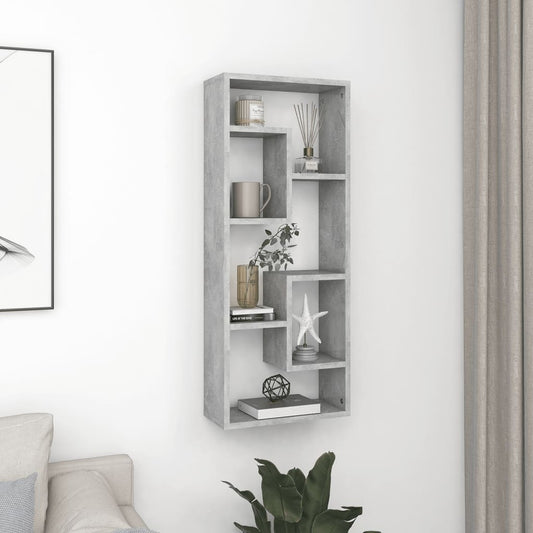 Wandschap 36x16x90 cm bewerkt hout betongrijs is nu te koop bij PeponiXL, paradijselijk wonen!
