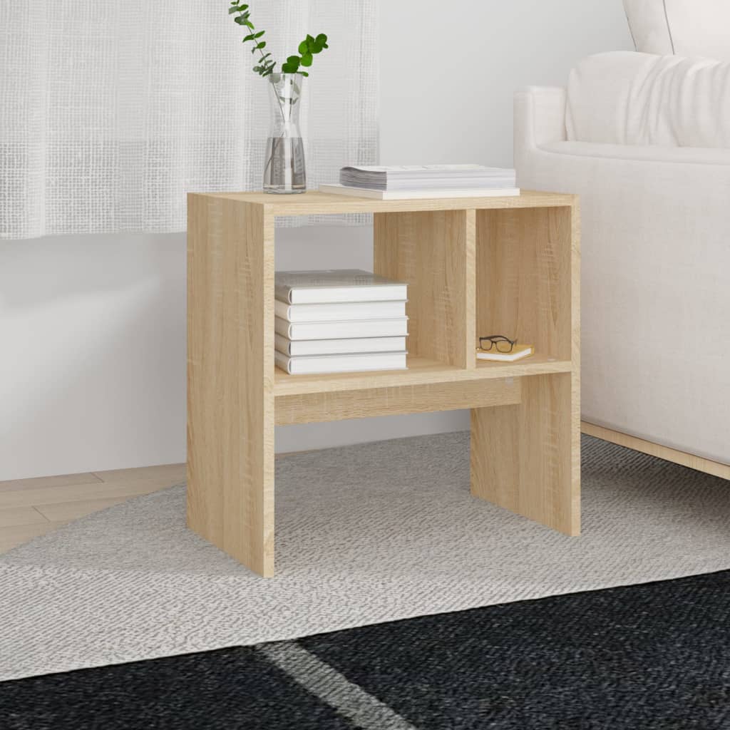 Bijzettafel 50x30x50 cm bewerkt hout sonoma eikenkleurig is nu te koop bij PeponiXL, paradijselijk wonen!