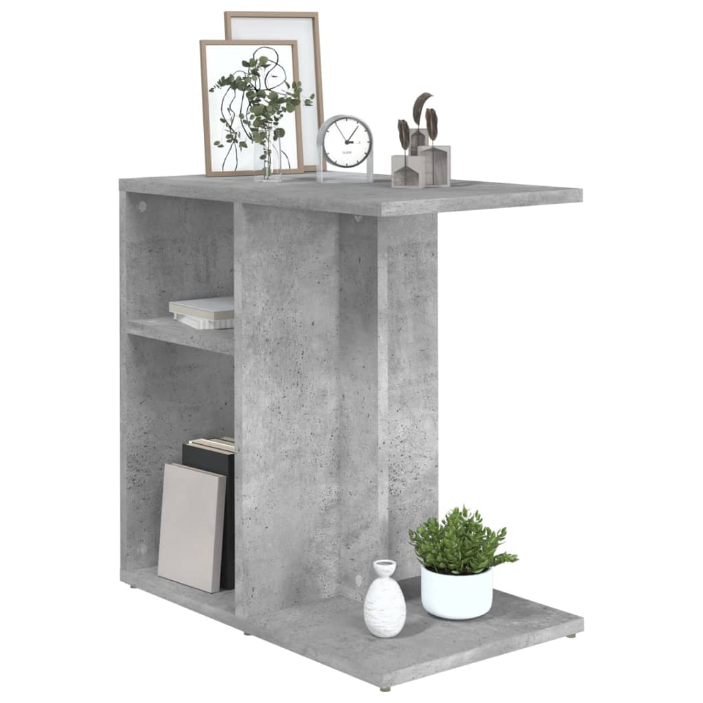 Bijzettafel 50x30x50 cm bewerkt hout betongrijs is nu te koop bij PeponiXL, paradijselijk wonen!