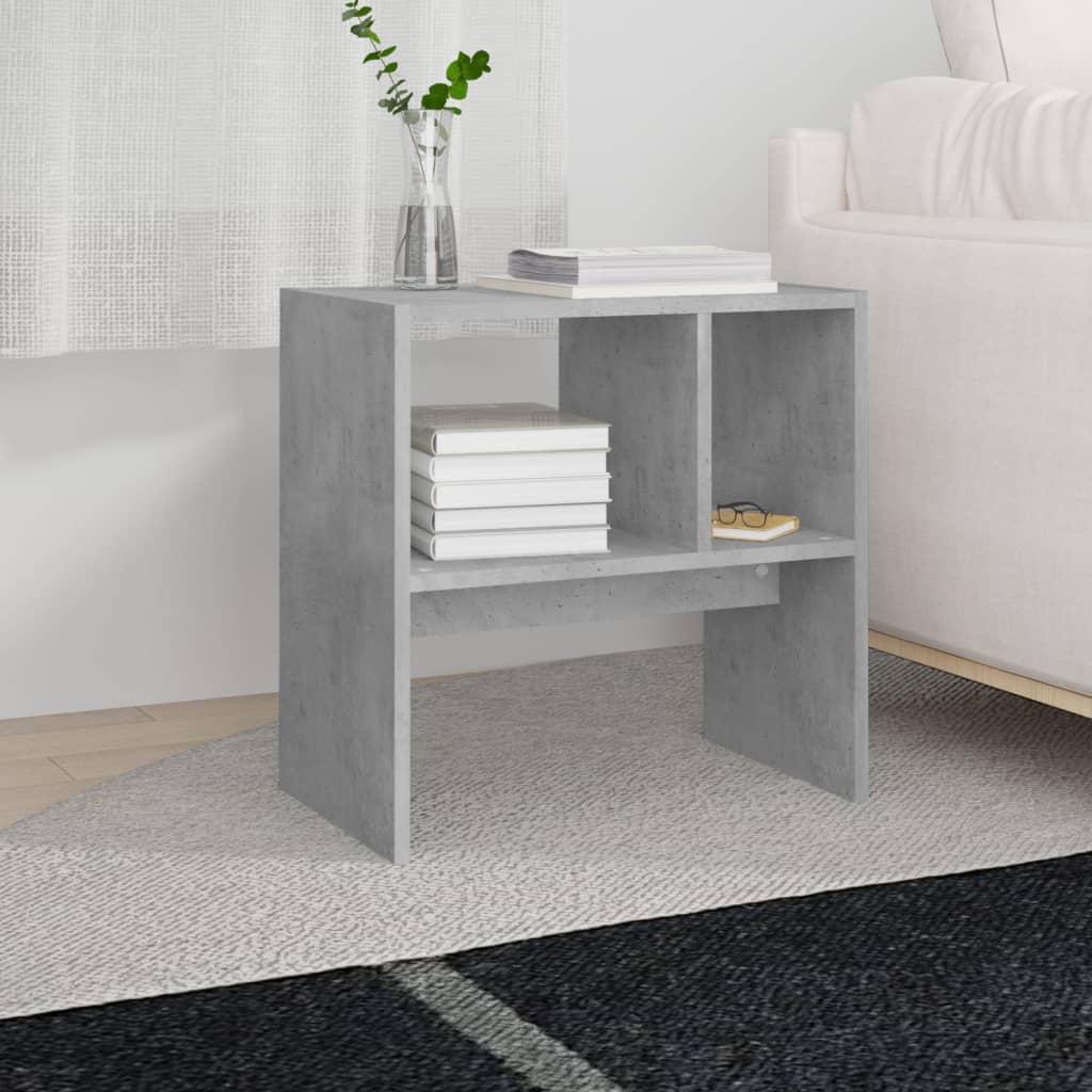 Bijzettafel 50x30x50 cm bewerkt hout betongrijs is nu te koop bij PeponiXL, paradijselijk wonen!