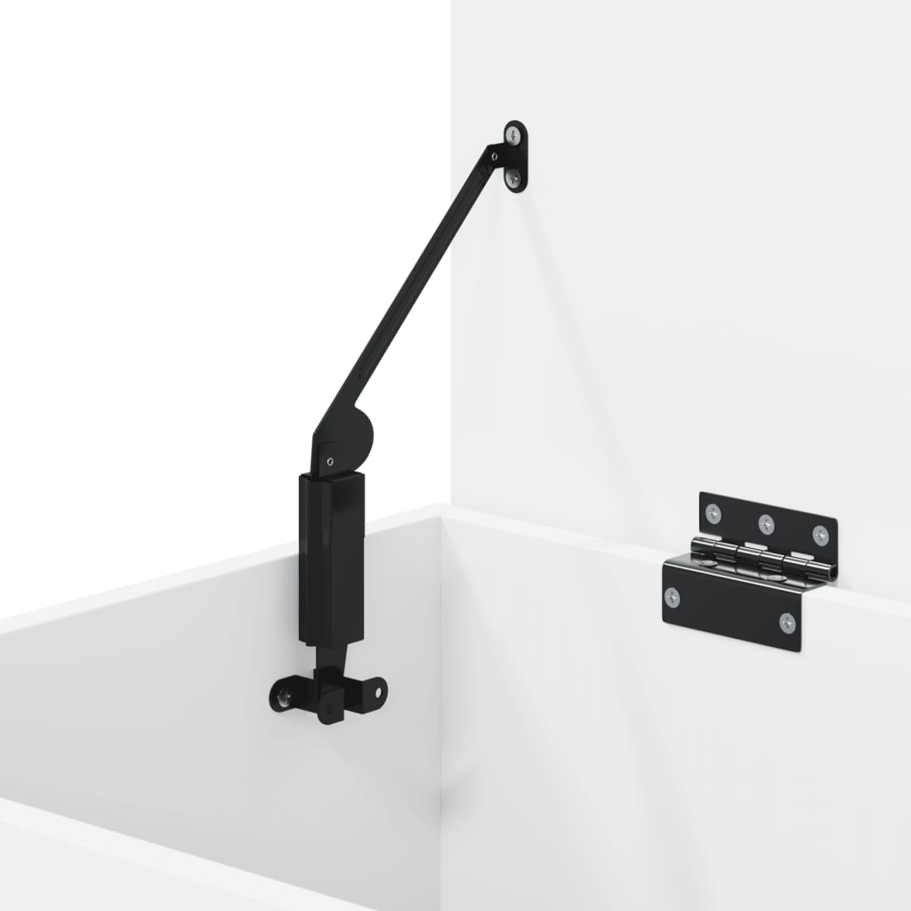 Opbergkist 84x42x46 cm bewerkt hout wit is nu te koop bij PeponiXL, paradijselijk wonen!