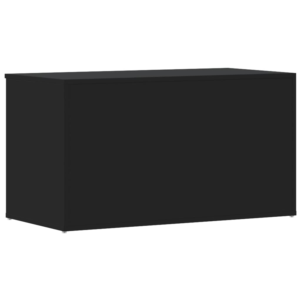 Opbergkist 84x42x46 cm bewerkt hout zwart is nu te koop bij PeponiXL, paradijselijk wonen!