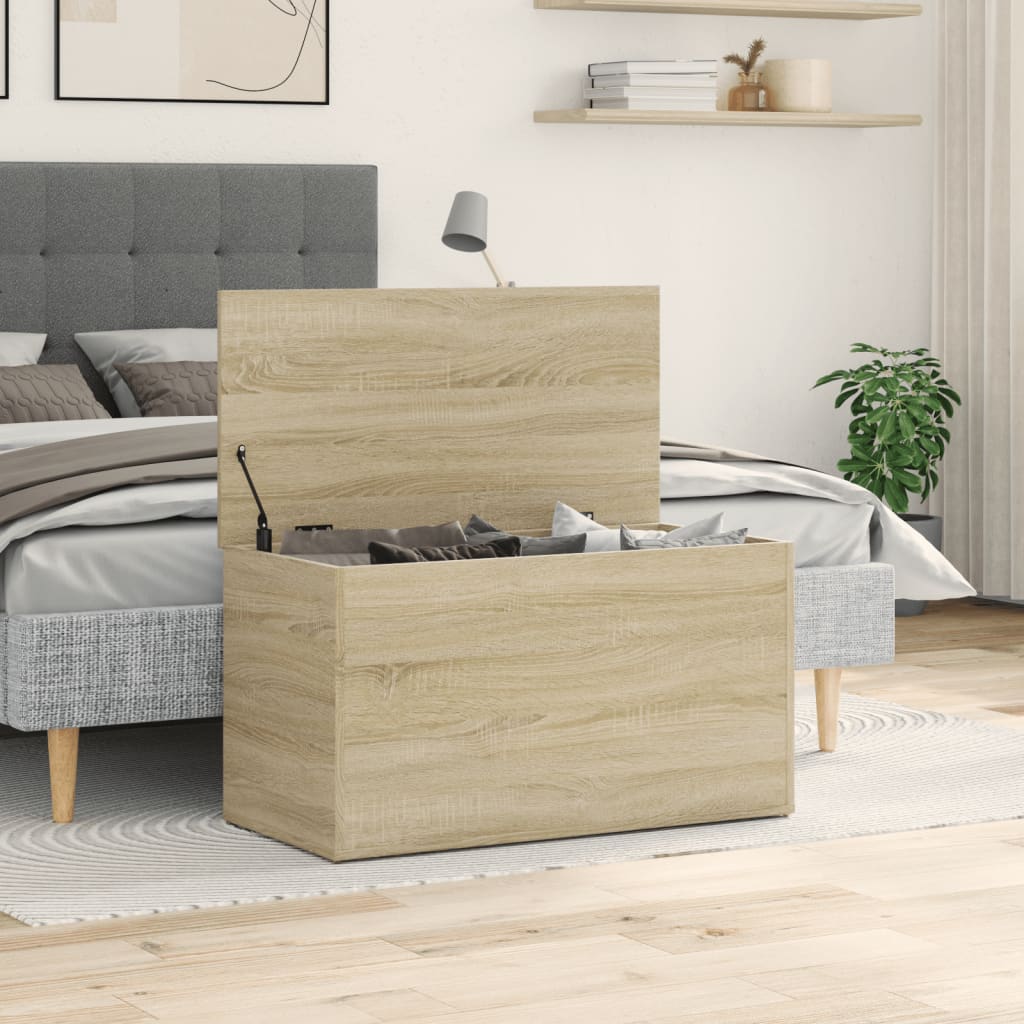 Opbergkist 84x42x46 cm bewerkt hout sonoma eikenkleurig is nu te koop bij PeponiXL, paradijselijk wonen!
