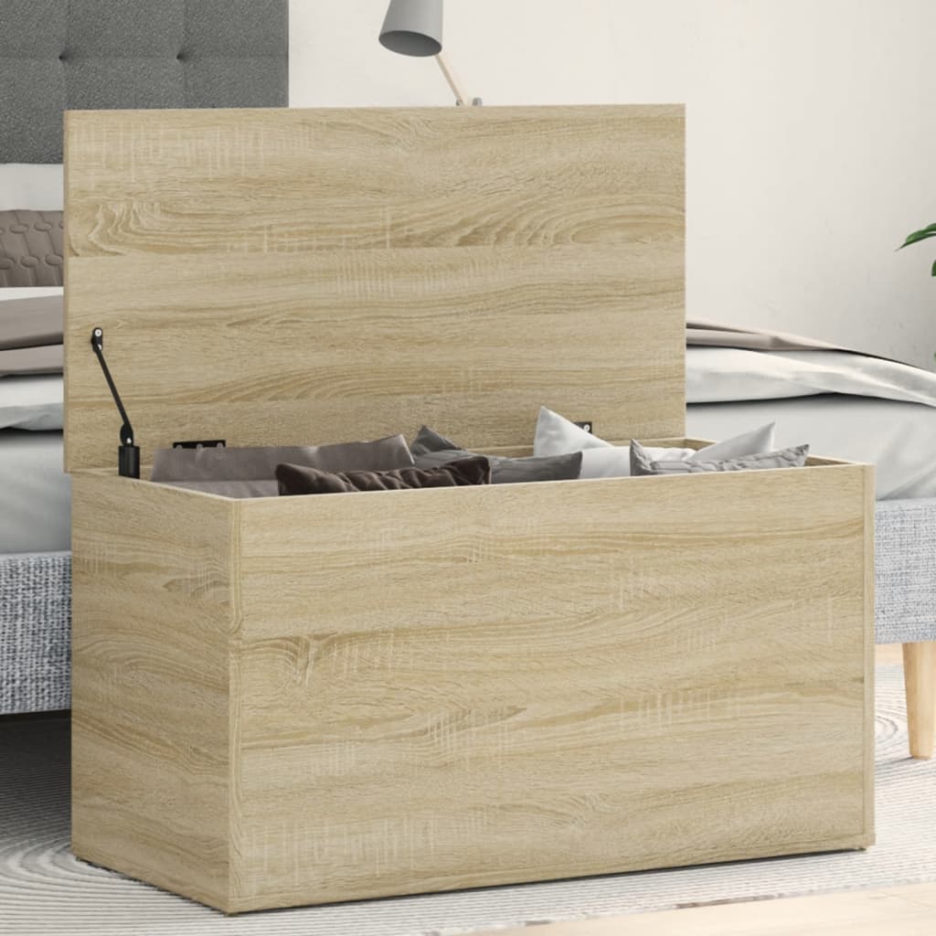 Opbergkist 84x42x46 cm bewerkt hout sonoma eikenkleurig is nu te koop bij PeponiXL, paradijselijk wonen!
