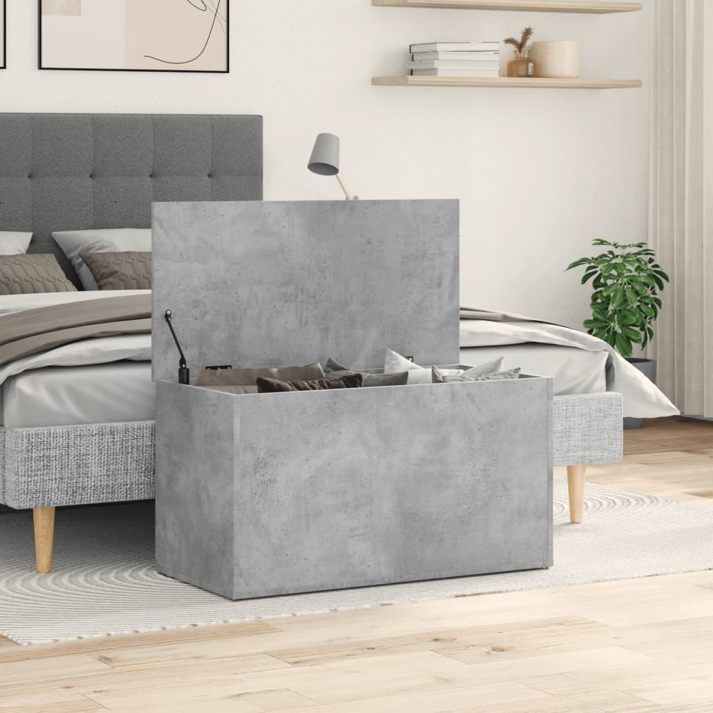 Opbergkist 84x42x46 cm bewerkt hout betongrijs is nu te koop bij PeponiXL, paradijselijk wonen!