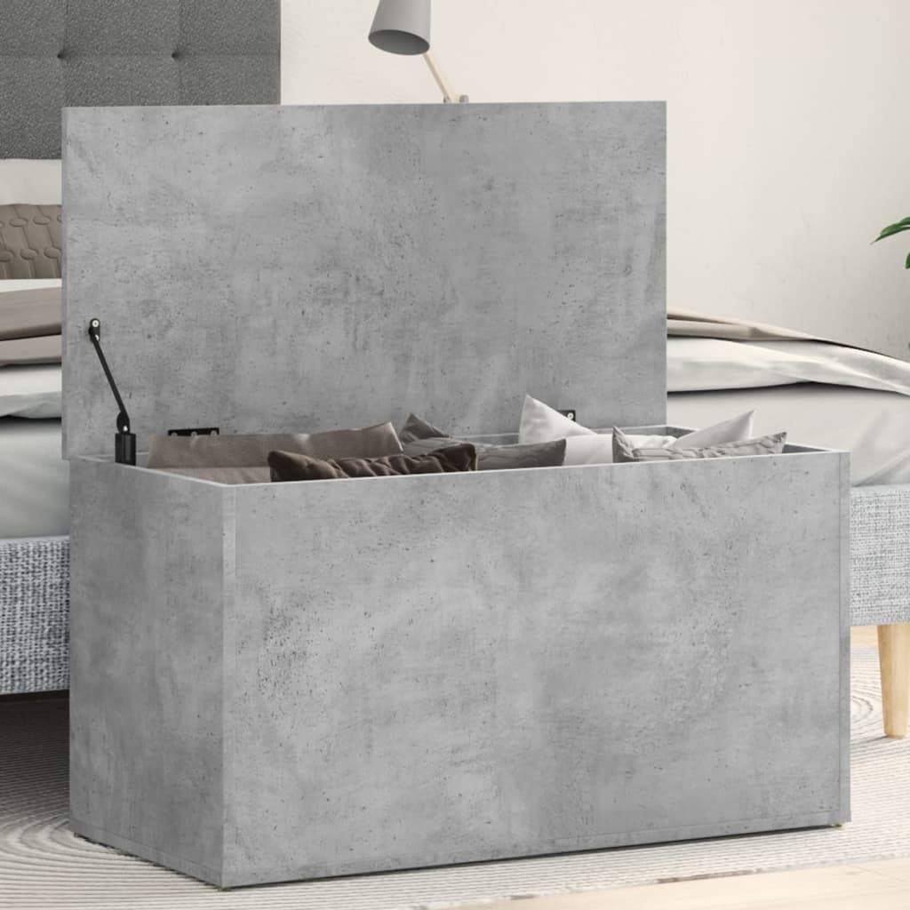 Opbergkist 84x42x46 cm bewerkt hout betongrijs is nu te koop bij PeponiXL, paradijselijk wonen!