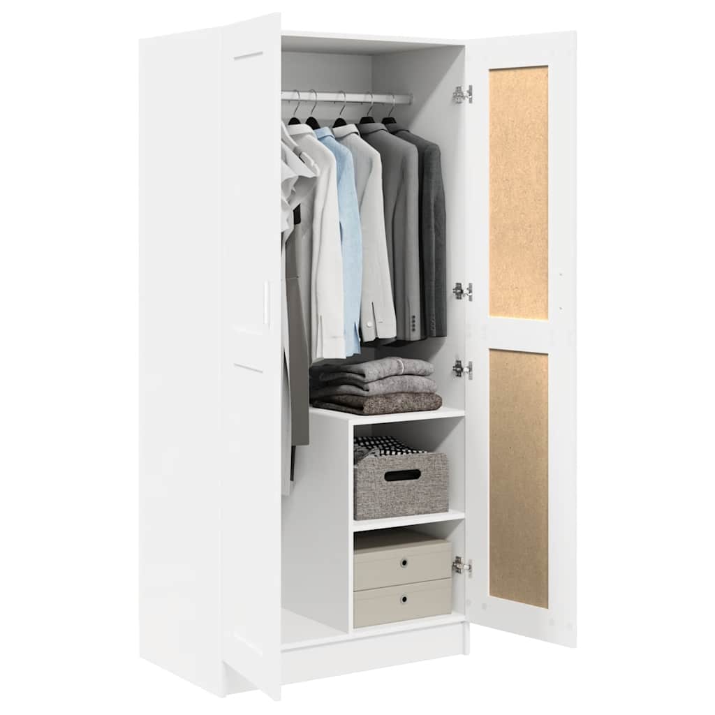 Kledingkast 82,5x51,5x180 cm bewerkt hout wit is nu te koop bij PeponiXL, paradijselijk wonen!