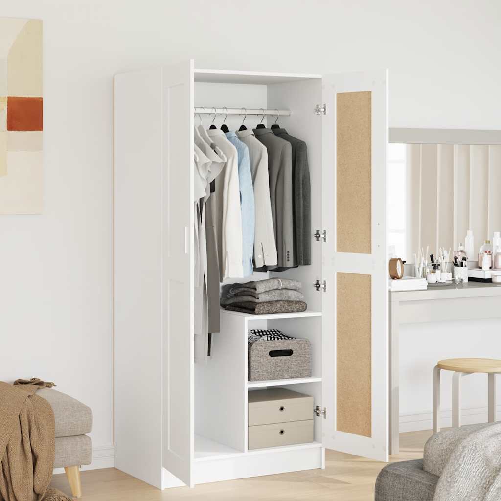 Kledingkast 82,5x51,5x180 cm bewerkt hout wit is nu te koop bij PeponiXL, paradijselijk wonen!