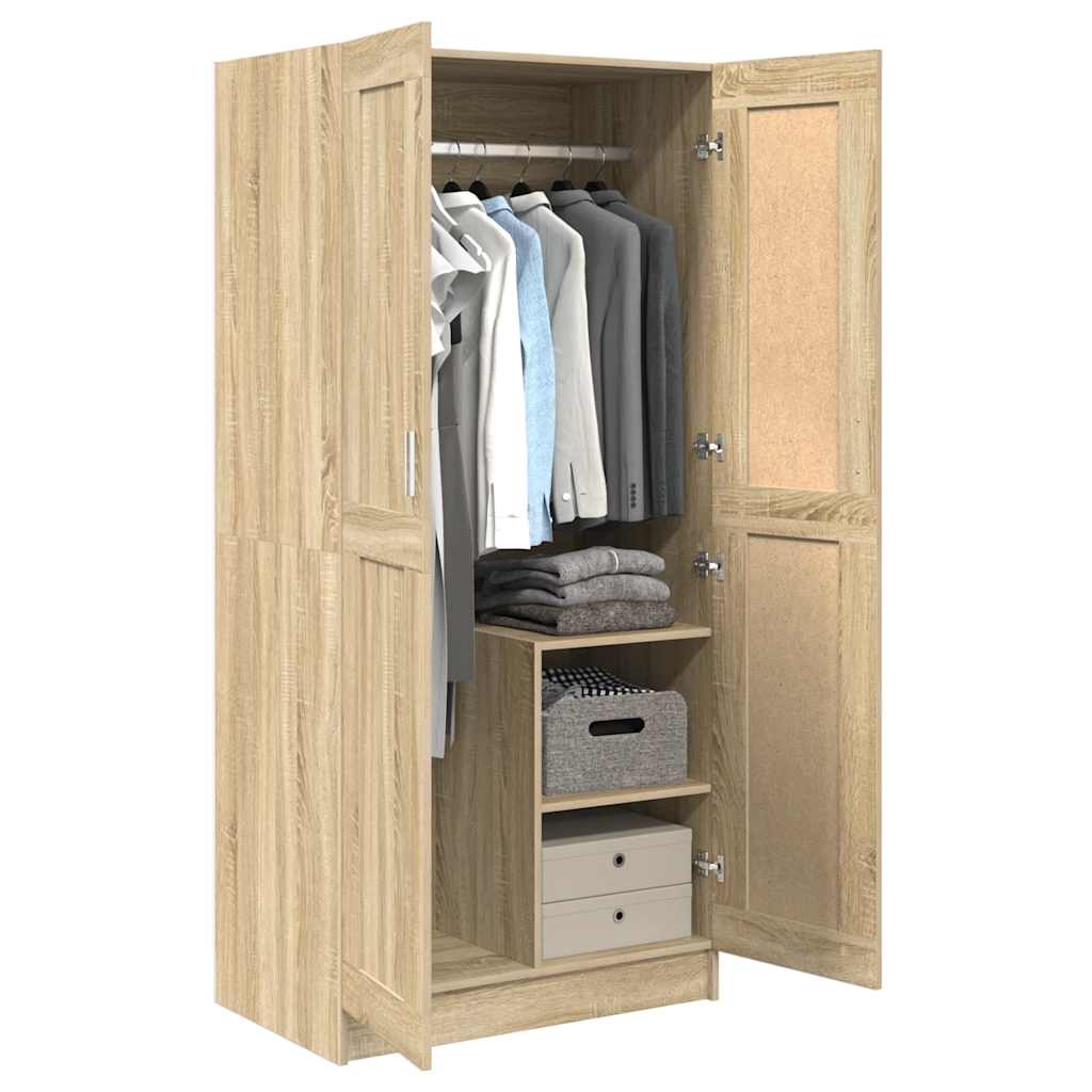 Kledingkast 82,5x51,5x180 cm bewerkt hout sonoma eikenkleurig is nu te koop bij PeponiXL, paradijselijk wonen!
