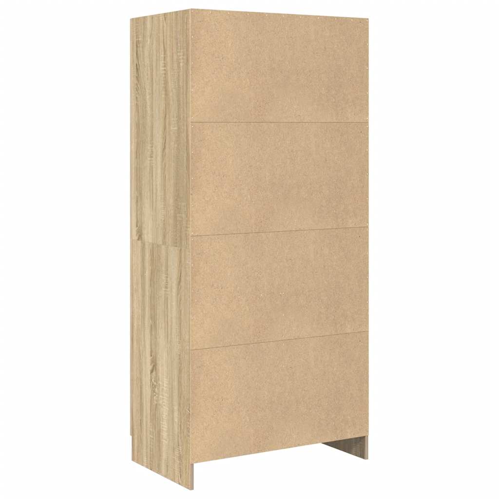 Kledingkast 82,5x51,5x180 cm bewerkt hout sonoma eikenkleurig is nu te koop bij PeponiXL, paradijselijk wonen!