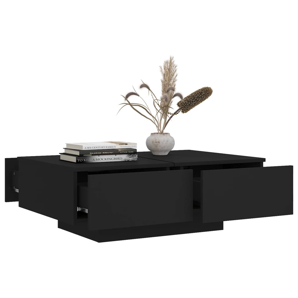 Salontafel 90x60x31 cm bewerkt hout zwart is nu te koop bij PeponiXL, paradijselijk wonen!