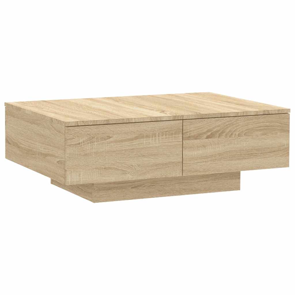 Salontafel 90x60x31 cm bewerkt hout sonoma eikenkleurig is nu te koop bij PeponiXL, paradijselijk wonen!