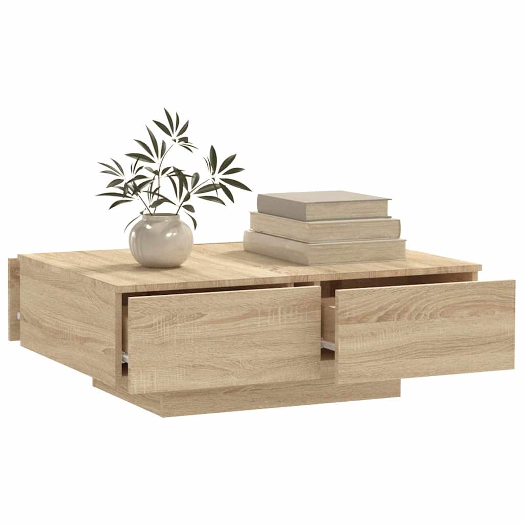 Salontafel 90x60x31 cm bewerkt hout sonoma eikenkleurig is nu te koop bij PeponiXL, paradijselijk wonen!