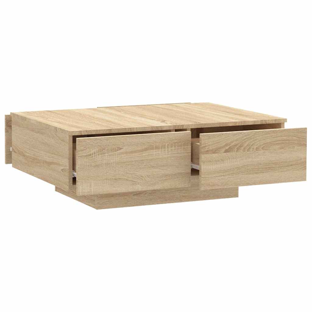 Salontafel 90x60x31 cm bewerkt hout sonoma eikenkleurig is nu te koop bij PeponiXL, paradijselijk wonen!