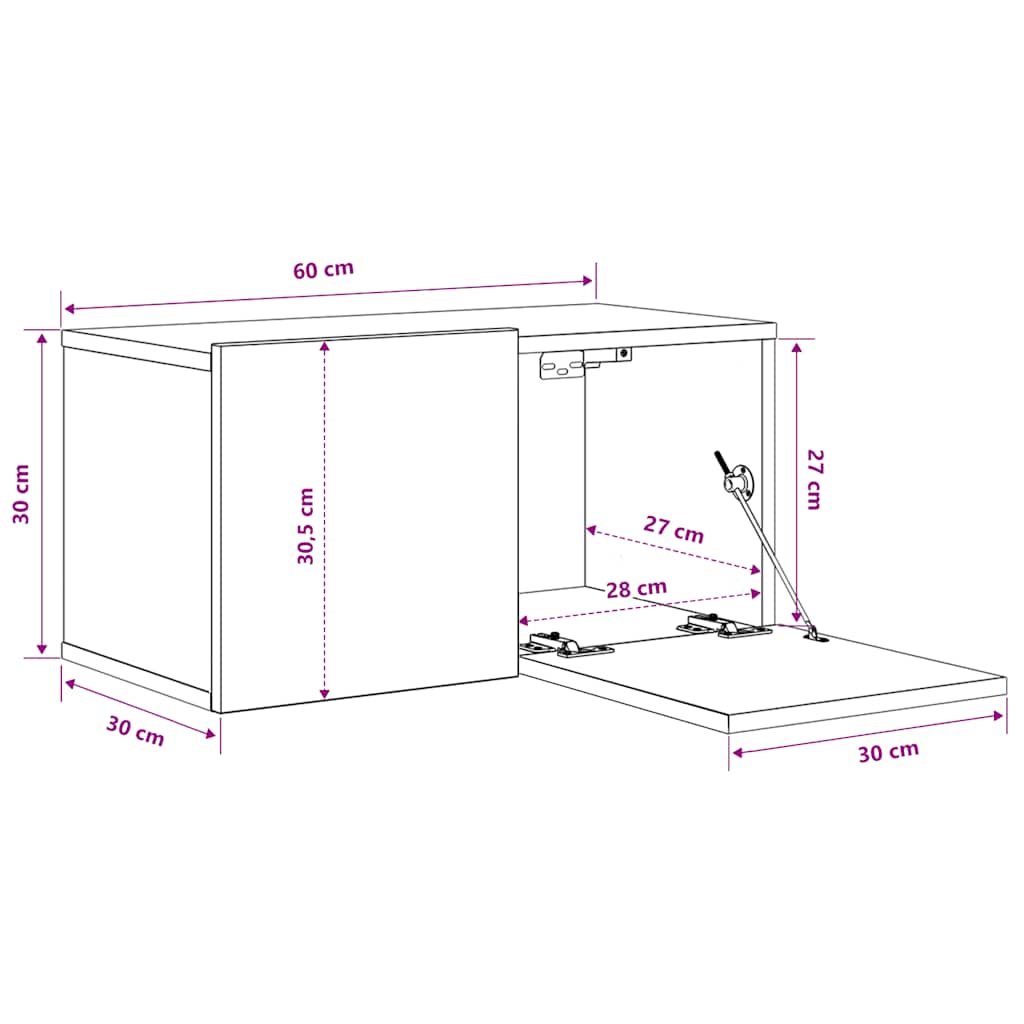 Tv-hangmeubel 60x30x30 cm wit is nu te koop bij PeponiXL, paradijselijk wonen!