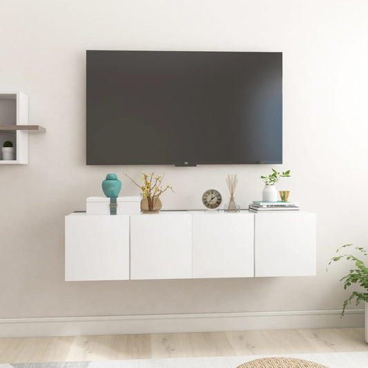 Tv-hangmeubelen 2 st 60x30x30 cm wit is nu te koop bij PeponiXL, paradijselijk wonen!