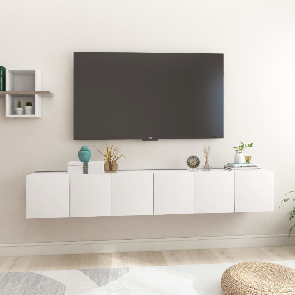 TV-hangkasten 3 st 60x30x30 cm wit is nu te koop bij PeponiXL, paradijselijk wonen!