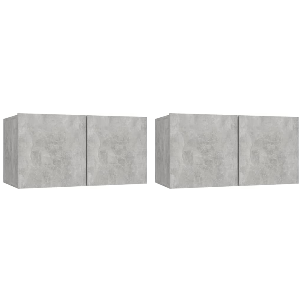 Tv-hangmeubelen 2 st 60x30x30 cm betongrijs is nu te koop bij PeponiXL, paradijselijk wonen!