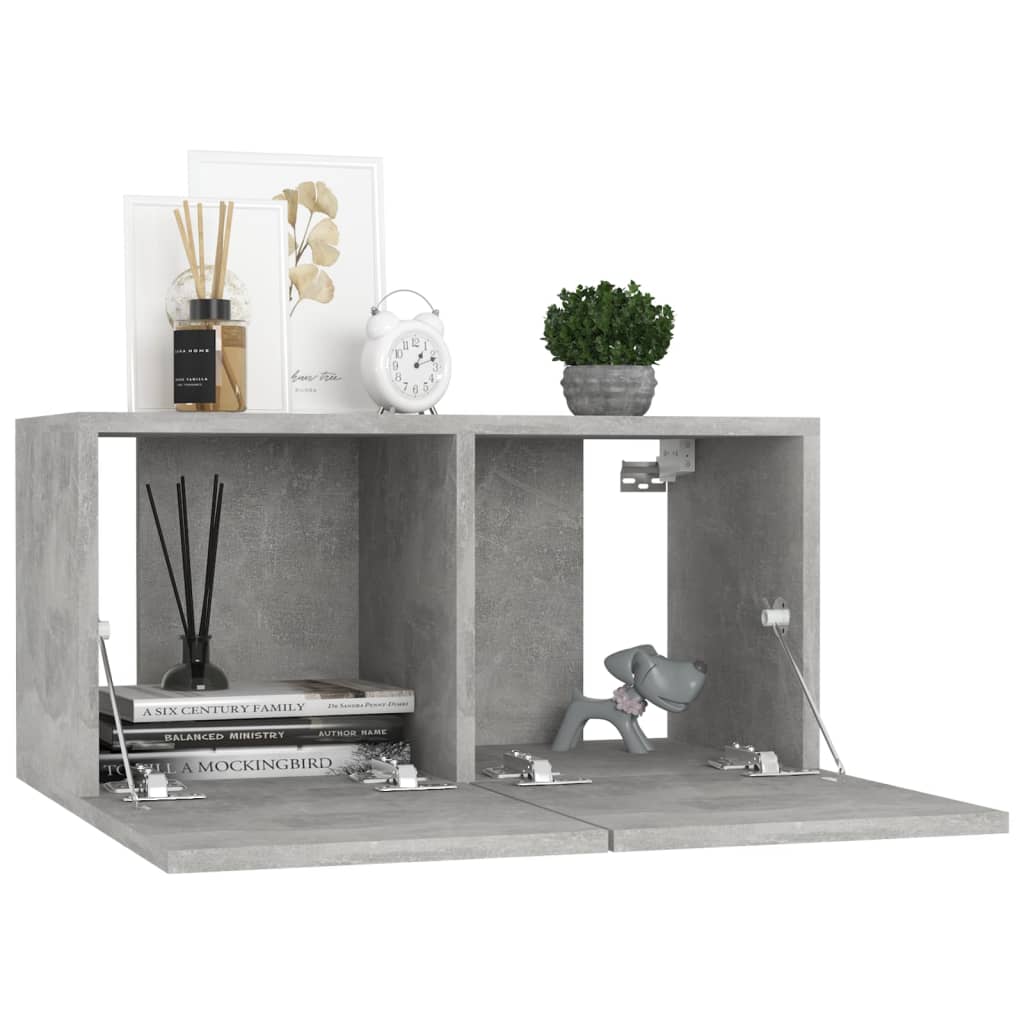 Tv-hangmeubelen 2 st 60x30x30 cm betongrijs is nu te koop bij PeponiXL, paradijselijk wonen!