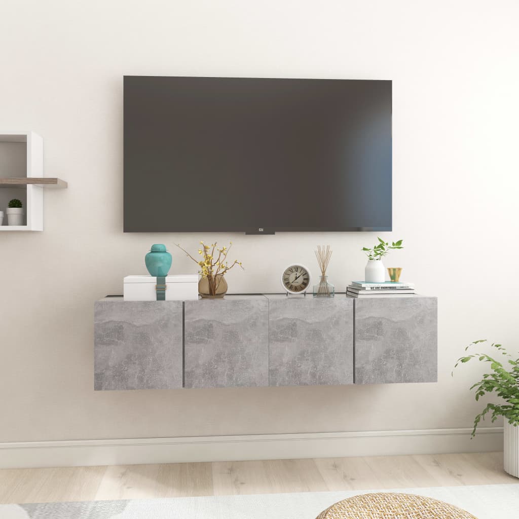 Tv-hangmeubelen 2 st 60x30x30 cm betongrijs is nu te koop bij PeponiXL, paradijselijk wonen!