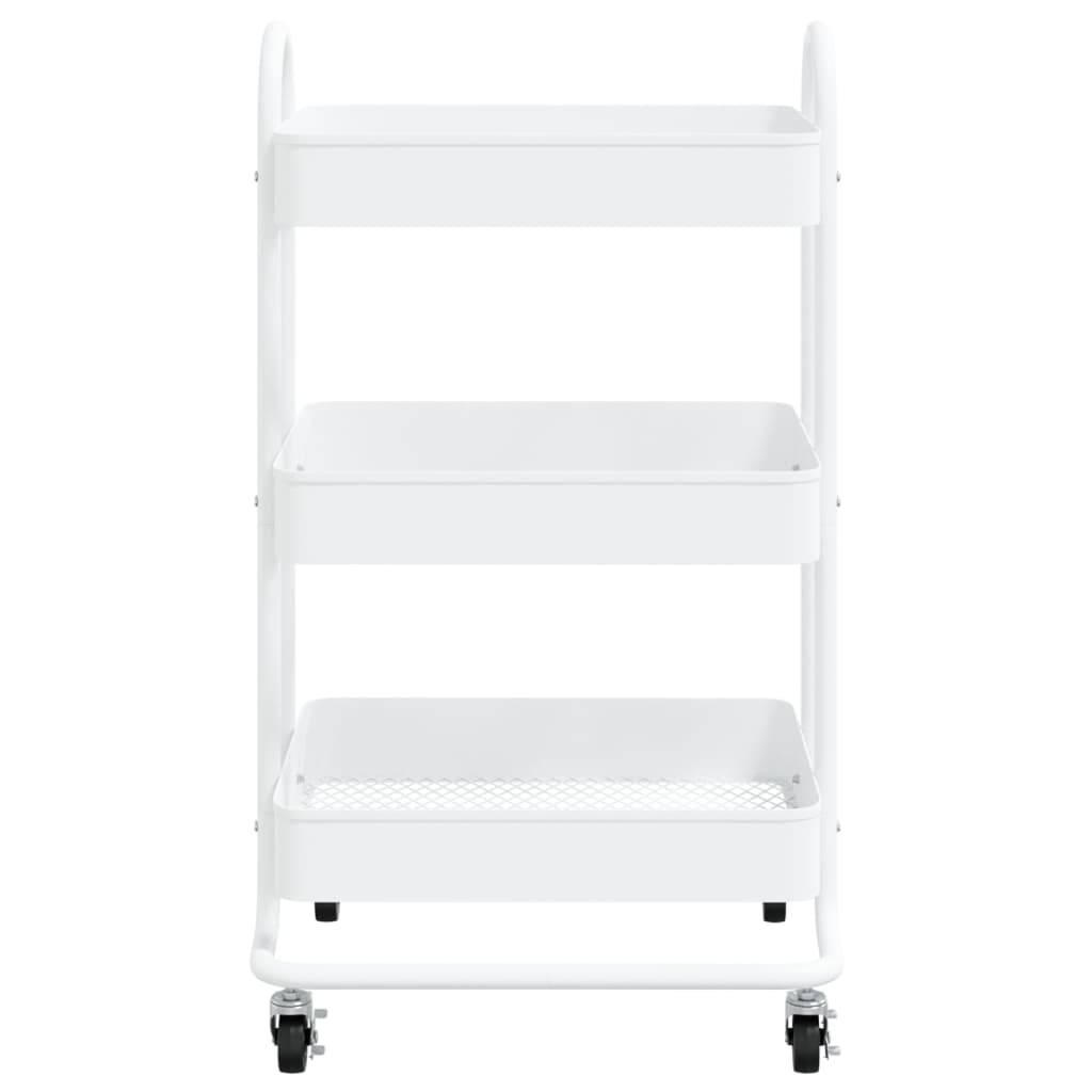 Trolley 3-laags 43x34x79 cm staal wit is nu te koop bij PeponiXL, paradijselijk wonen!