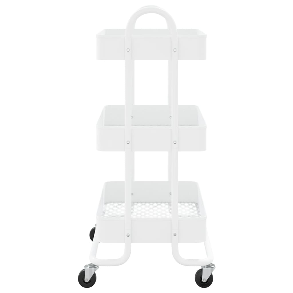 Trolley 3-laags 43x34x79 cm staal wit is nu te koop bij PeponiXL, paradijselijk wonen!
