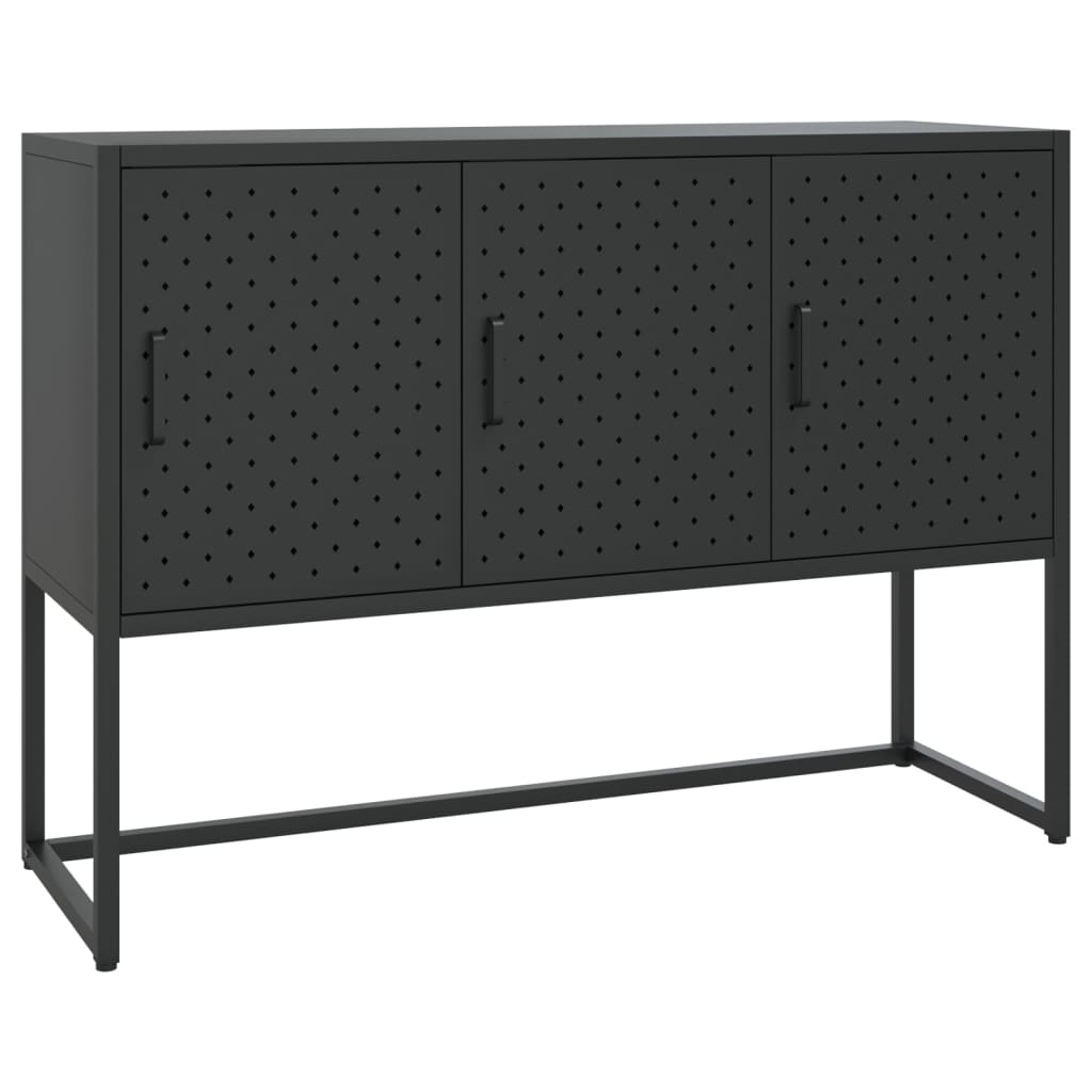 Dressoir 105x35x75 cm staal zwart is nu te koop bij PeponiXL, paradijselijk wonen!