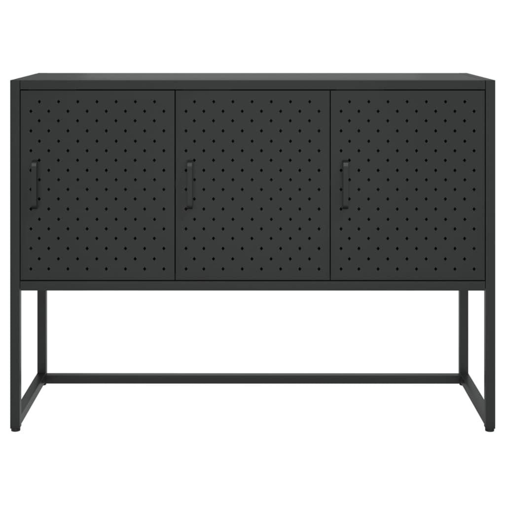 Dressoir 105x35x75 cm staal zwart is nu te koop bij PeponiXL, paradijselijk wonen!