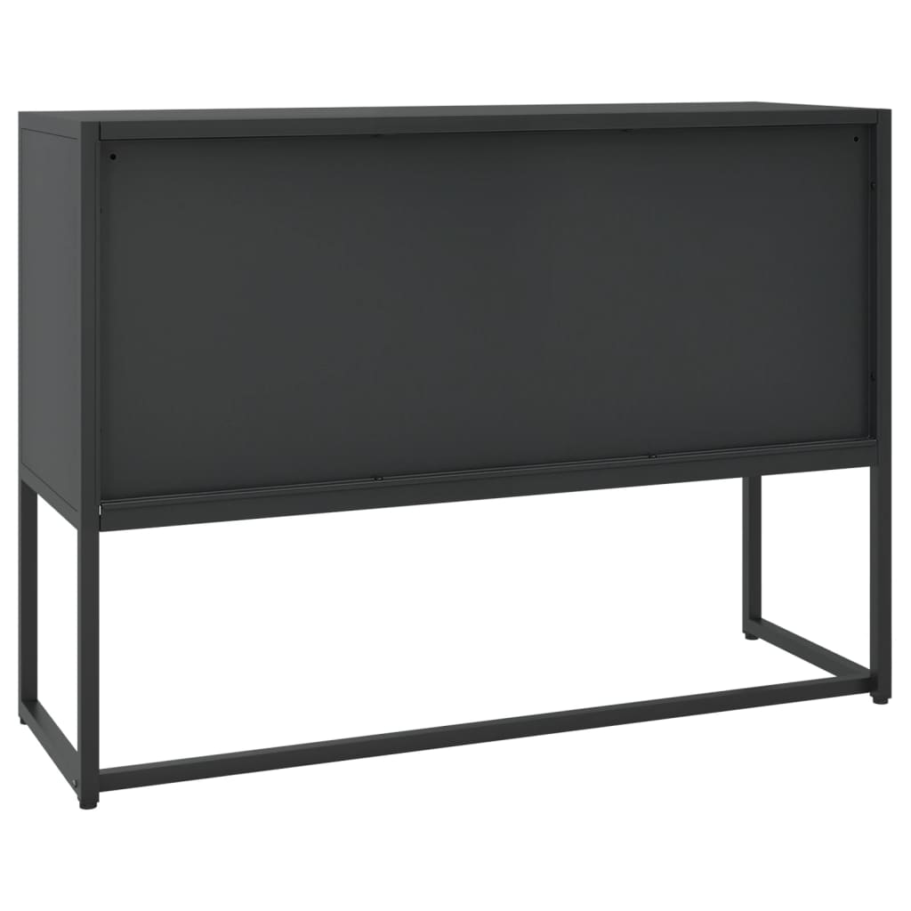 Dressoir 105x35x75 cm staal zwart is nu te koop bij PeponiXL, paradijselijk wonen!