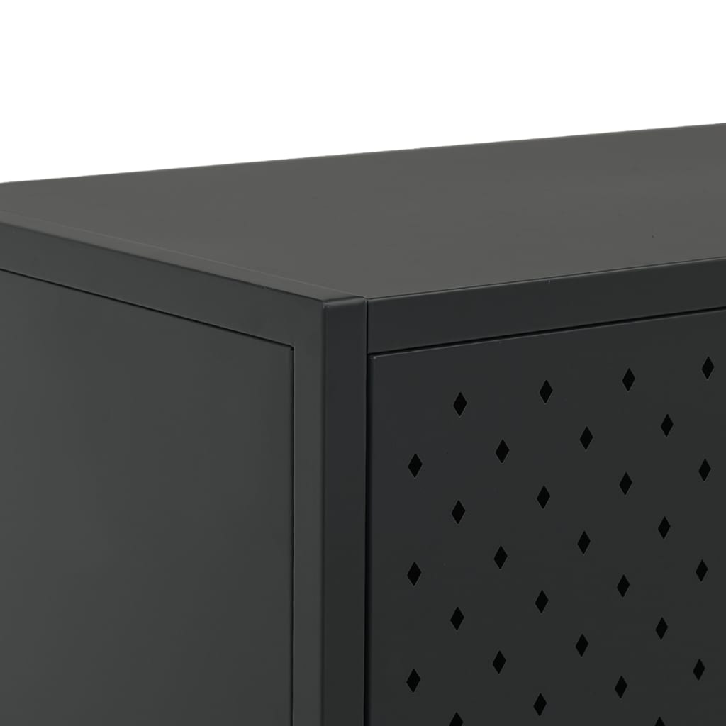 Dressoir 105x35x75 cm staal zwart is nu te koop bij PeponiXL, paradijselijk wonen!