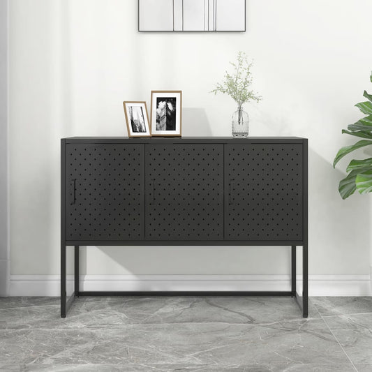 Dressoir 105x35x75 cm staal zwart is nu te koop bij PeponiXL, paradijselijk wonen!