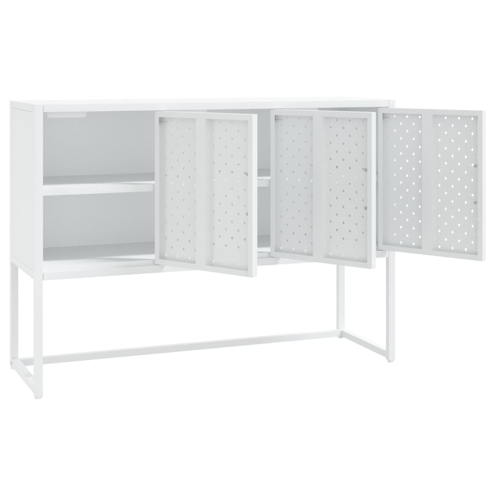 Dressoir 105x35x75 cm staal wit is nu te koop bij PeponiXL, paradijselijk wonen!