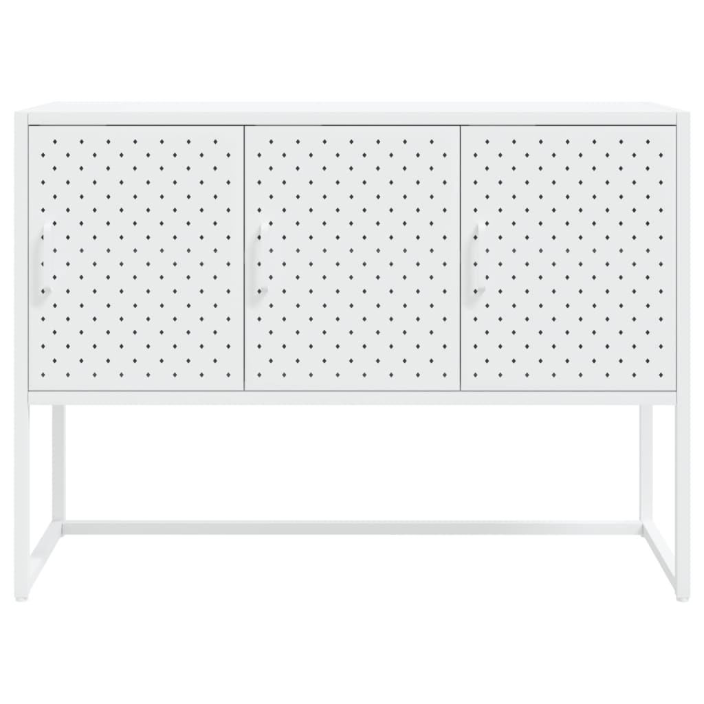 Dressoir 105x35x75 cm staal wit is nu te koop bij PeponiXL, paradijselijk wonen!