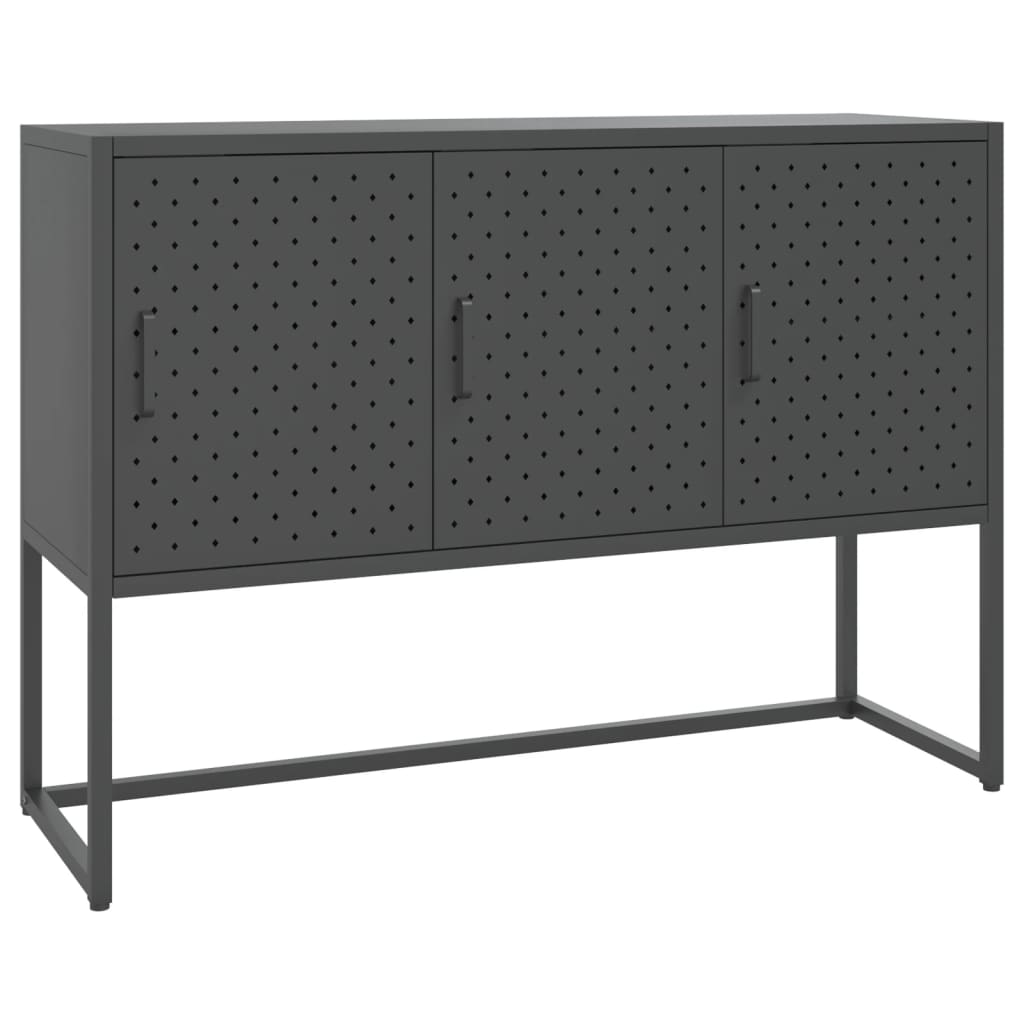 Dressoir 105x35x75 cm staal antracietkleurig is nu te koop bij PeponiXL, paradijselijk wonen!