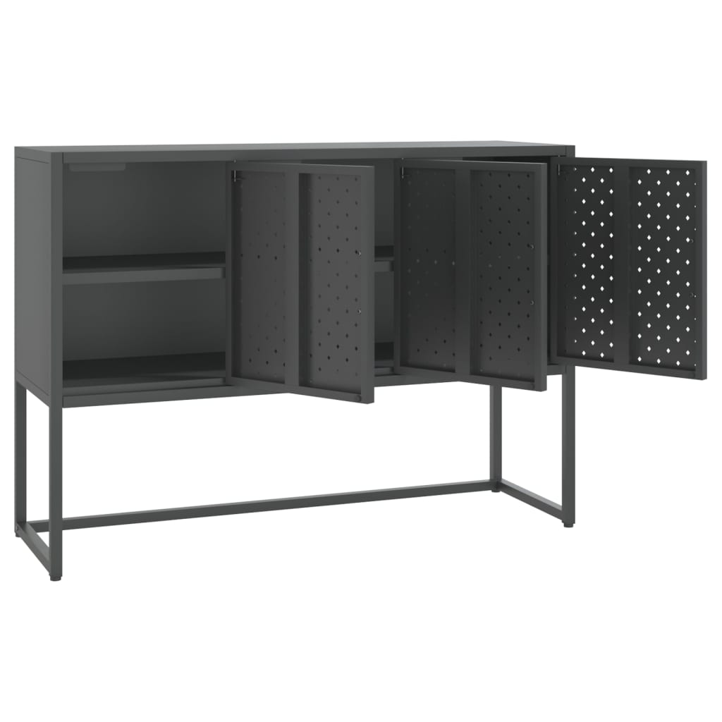 Dressoir 105x35x75 cm staal antracietkleurig is nu te koop bij PeponiXL, paradijselijk wonen!
