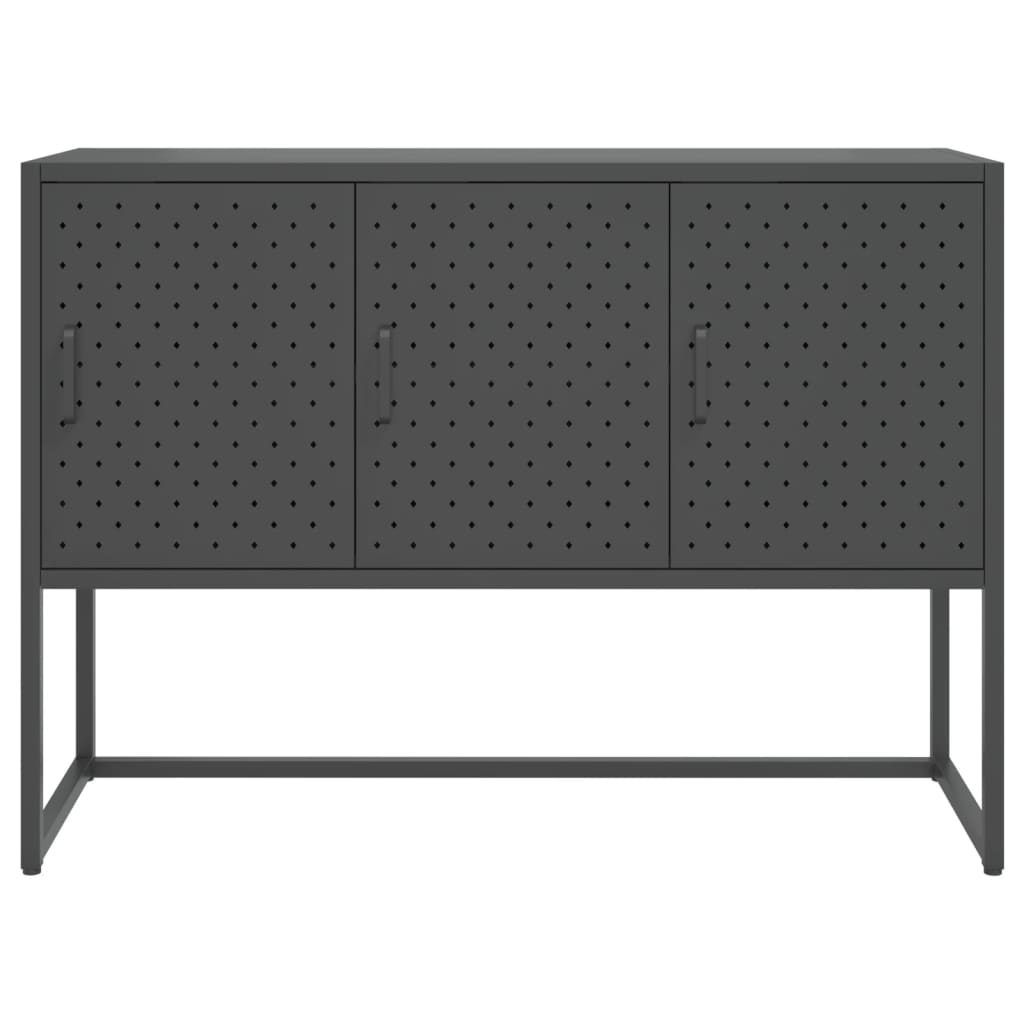Dressoir 105x35x75 cm staal antracietkleurig is nu te koop bij PeponiXL, paradijselijk wonen!