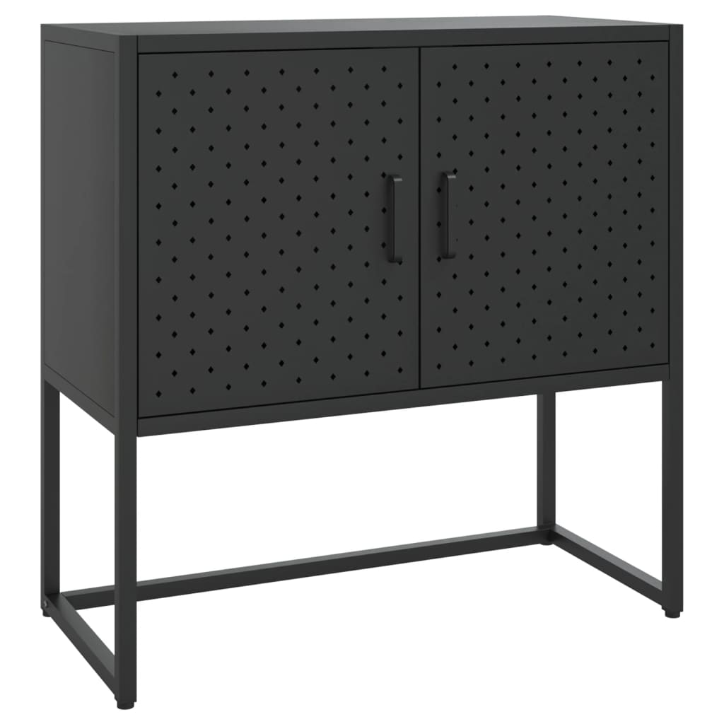 Dressoir 75x35x75 cm staal zwart is nu te koop bij PeponiXL, paradijselijk wonen!