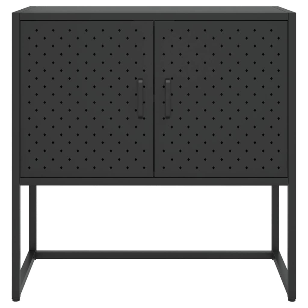 Dressoir 75x35x75 cm staal zwart is nu te koop bij PeponiXL, paradijselijk wonen!