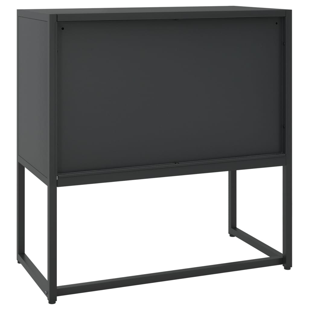 Dressoir 75x35x75 cm staal zwart is nu te koop bij PeponiXL, paradijselijk wonen!