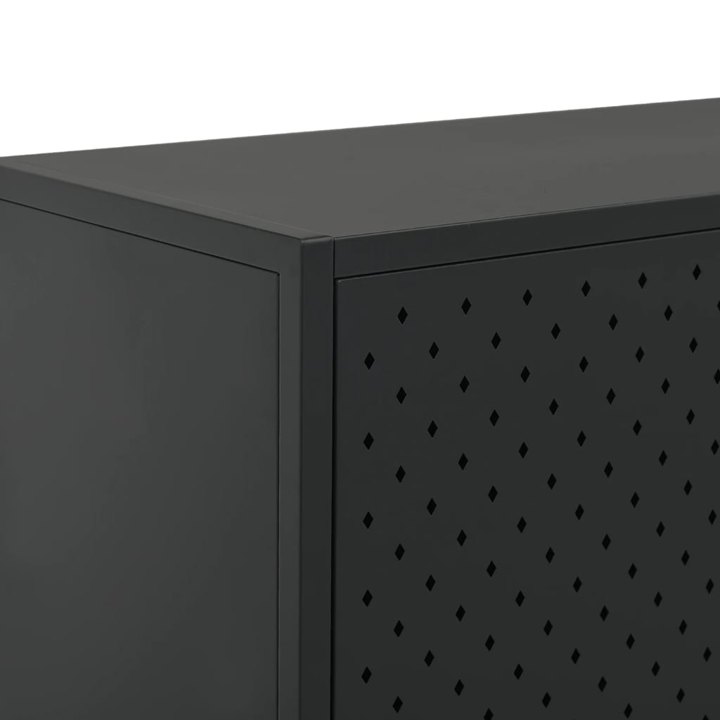 Dressoir 75x35x75 cm staal zwart is nu te koop bij PeponiXL, paradijselijk wonen!