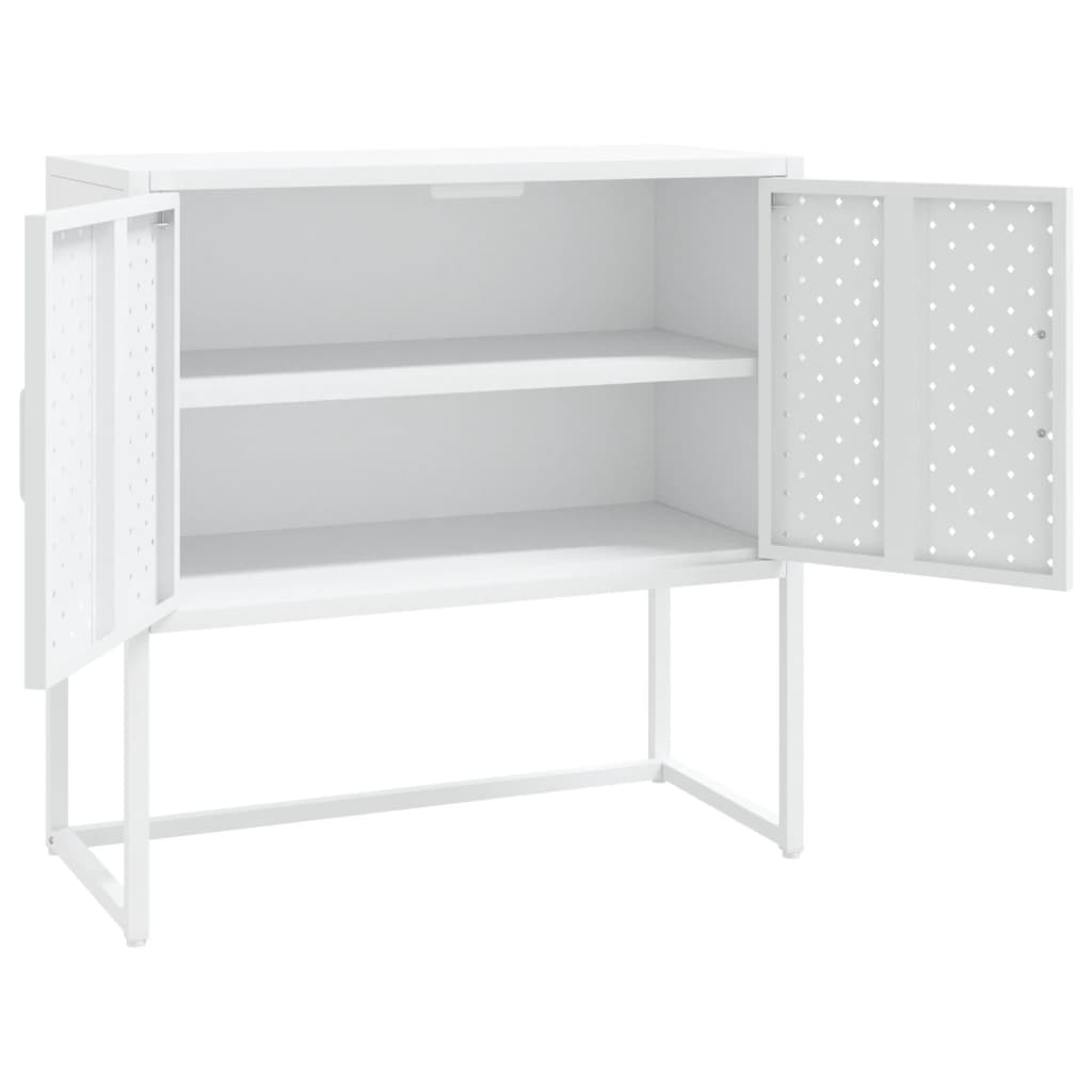 Dressoir 75x35x75 cm staal wit is nu te koop bij PeponiXL, paradijselijk wonen!