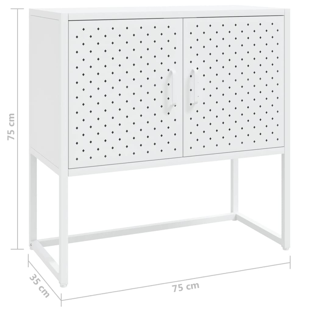 Dressoir 75x35x75 cm staal wit is nu te koop bij PeponiXL, paradijselijk wonen!