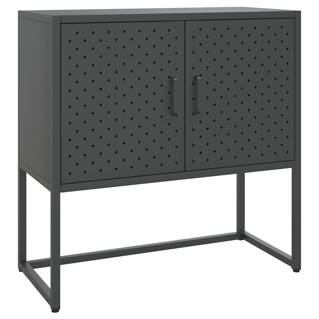 Dressoir 75x35x75 cm staal antracietkleurig is nu te koop bij PeponiXL, paradijselijk wonen!