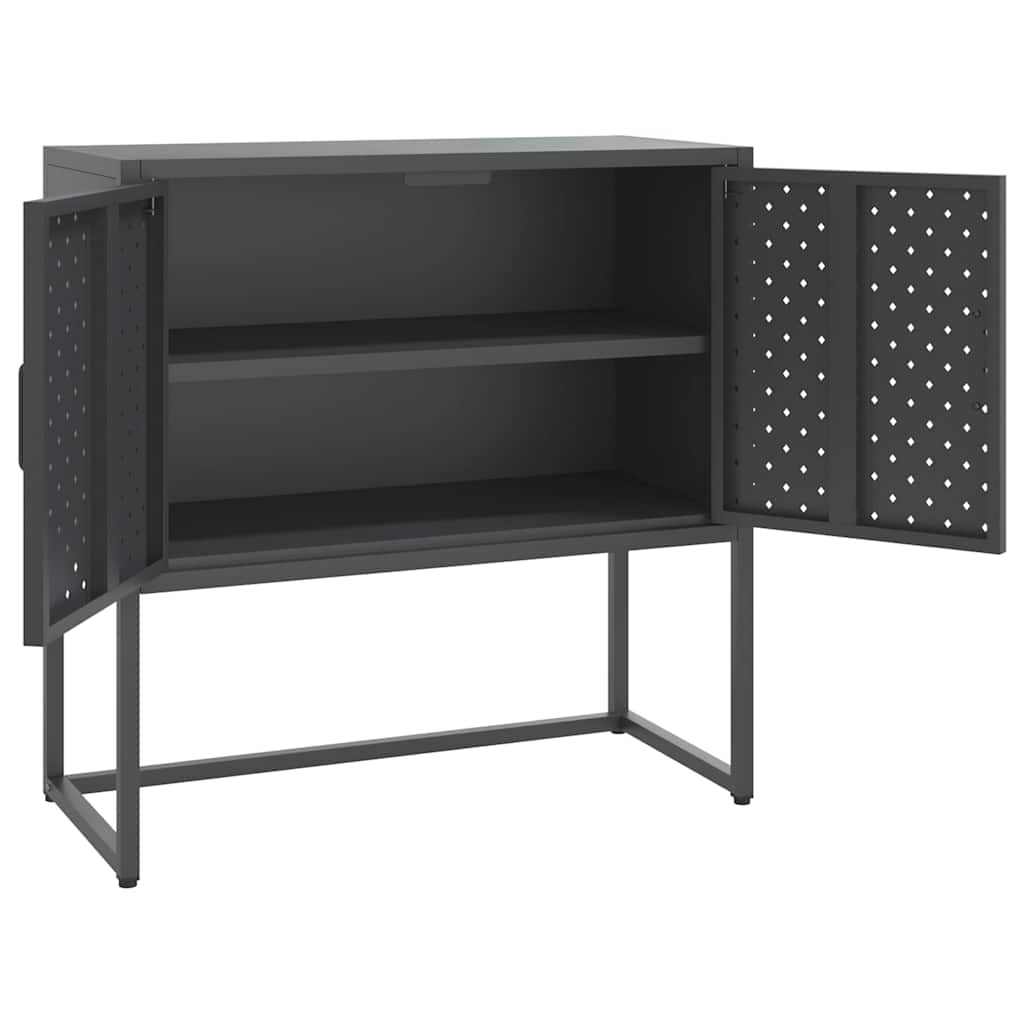 Dressoir 75x35x75 cm staal antracietkleurig is nu te koop bij PeponiXL, paradijselijk wonen!