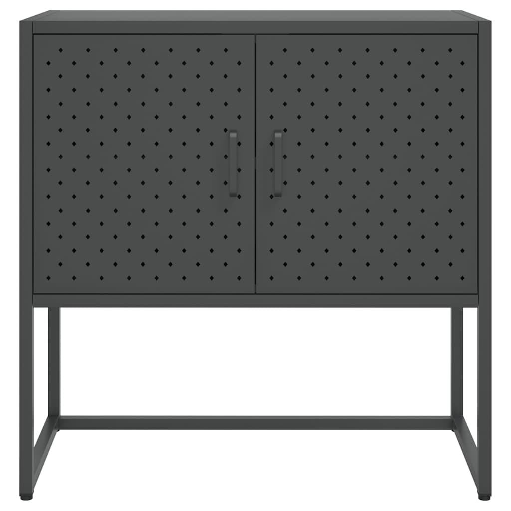 Dressoir 75x35x75 cm staal antracietkleurig is nu te koop bij PeponiXL, paradijselijk wonen!