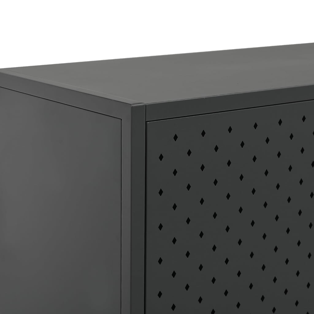Dressoir 75x35x75 cm staal antracietkleurig is nu te koop bij PeponiXL, paradijselijk wonen!